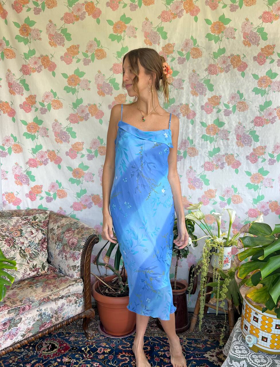 90's Blue Romantic Dress