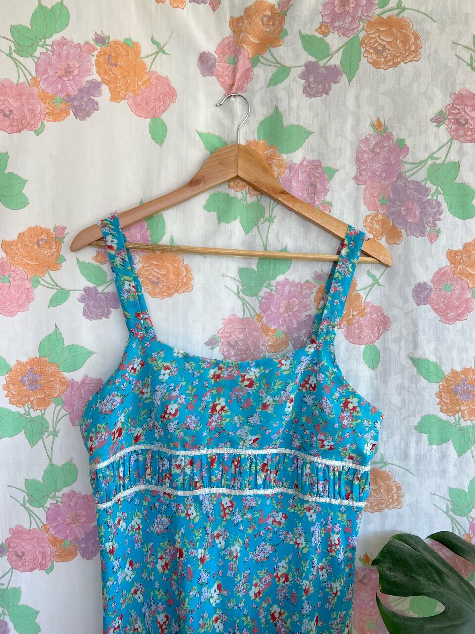 90's Dreamy Flower Blue Dress