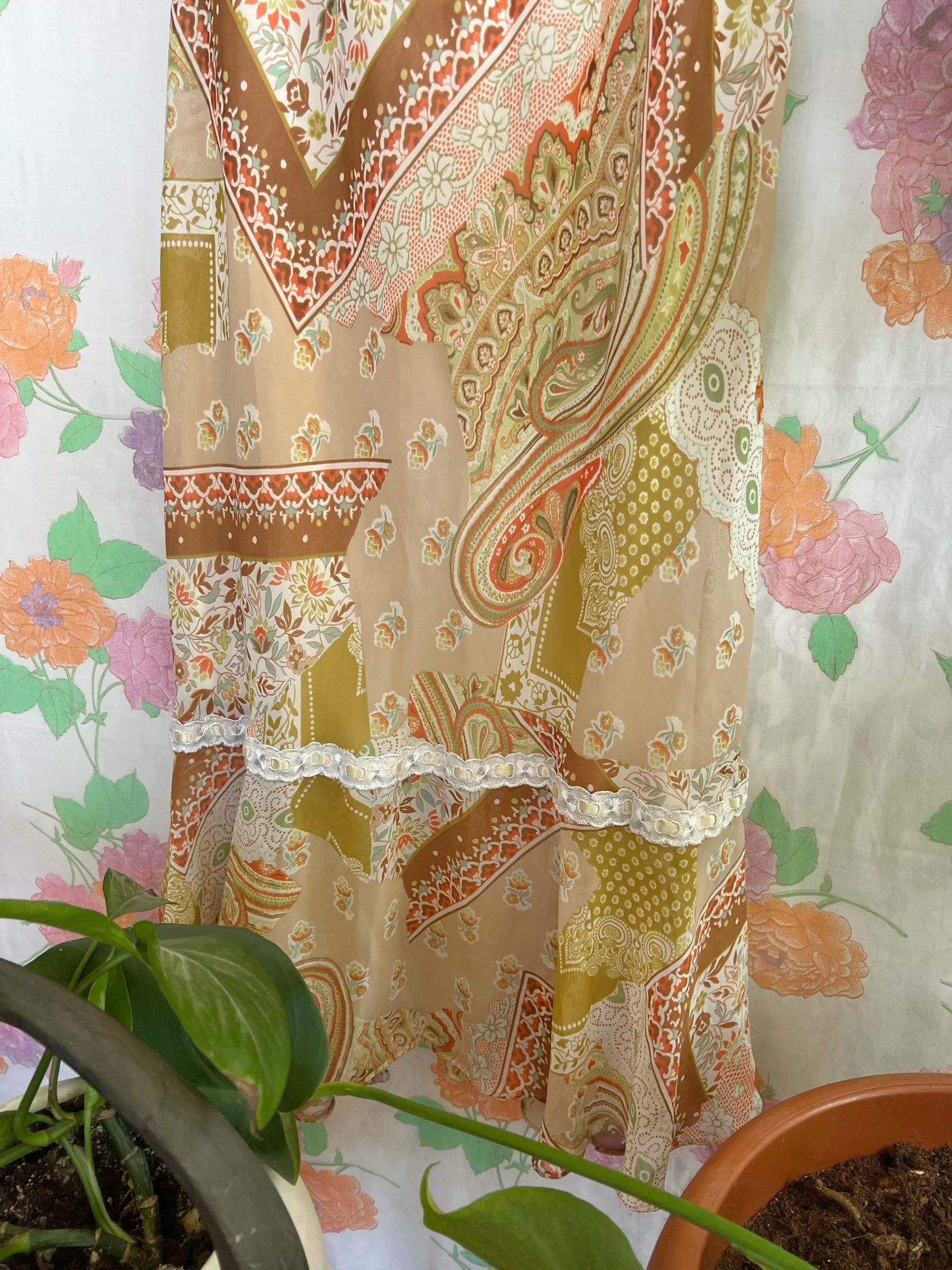 90's Boho Printed Dress