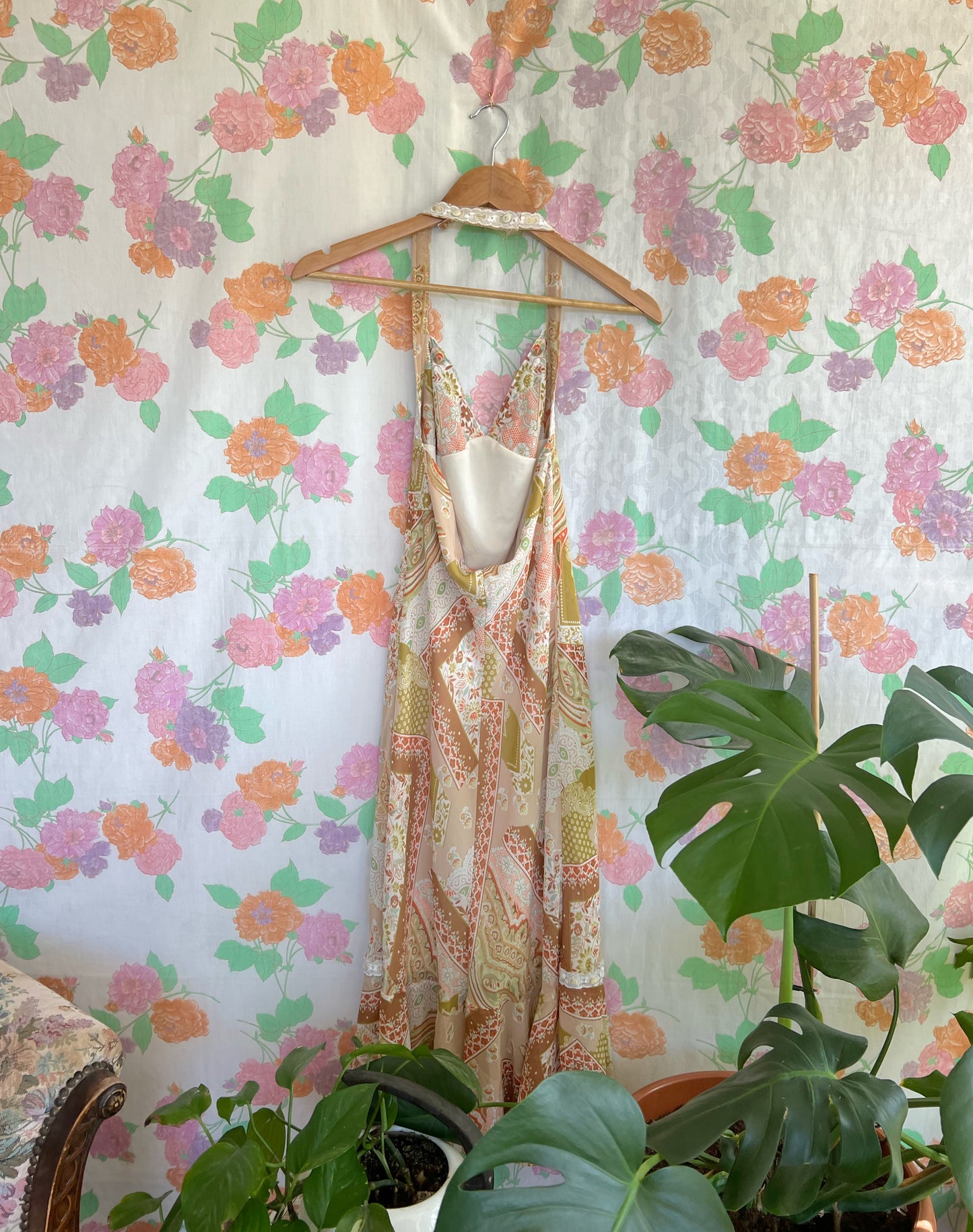 90's Boho Printed Dress