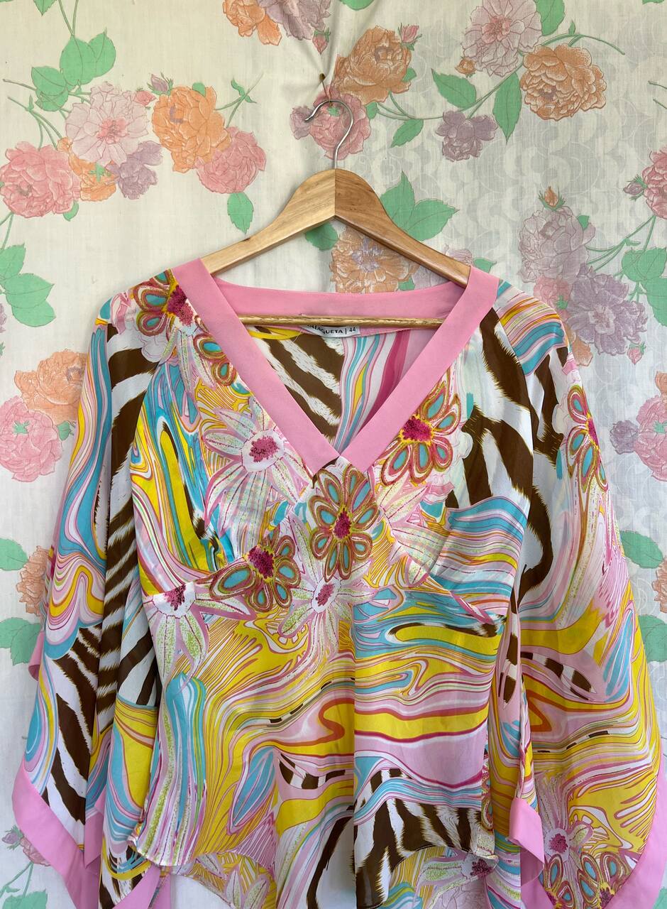 00's Fun Printed Blouse