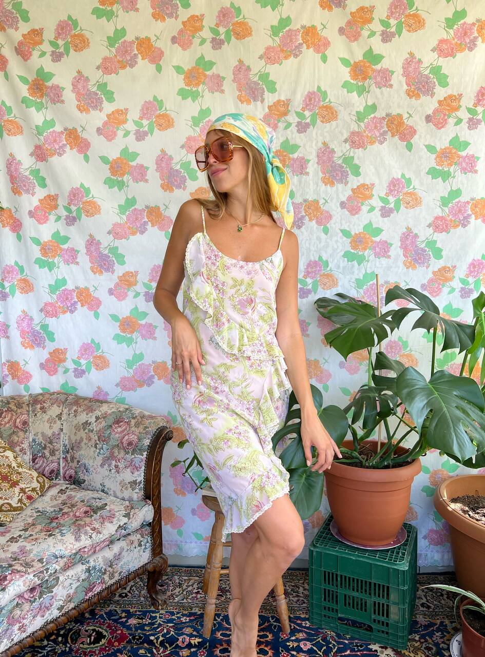 90's Detailed Slip Dress