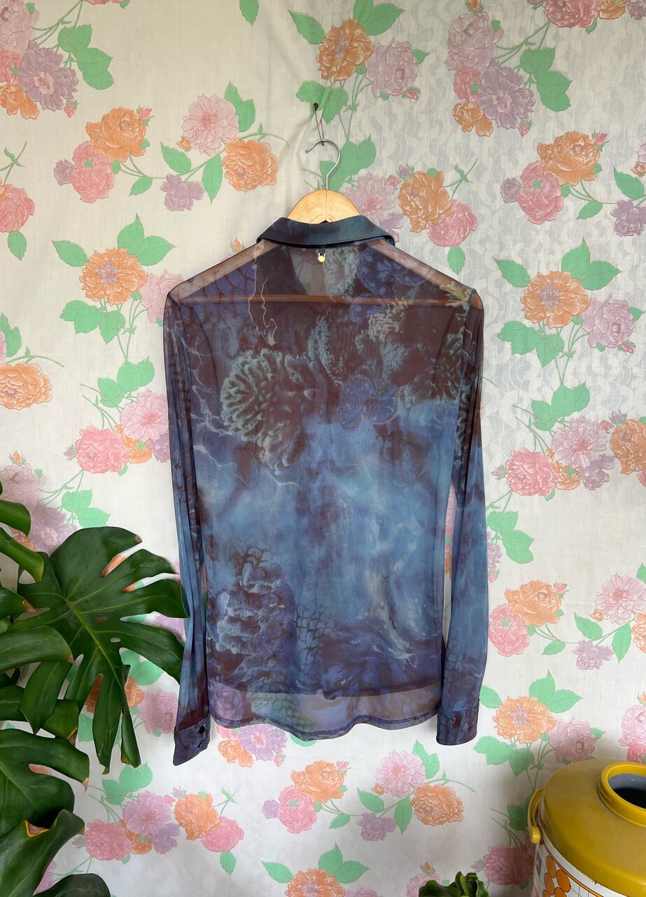 2000's Tulle Printed Blouse