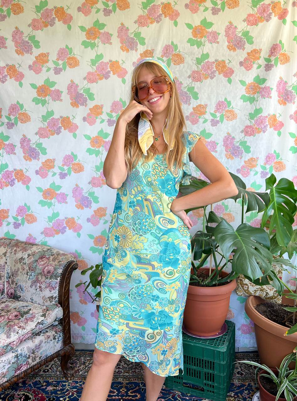 90's Green Fairy Vintage Dress