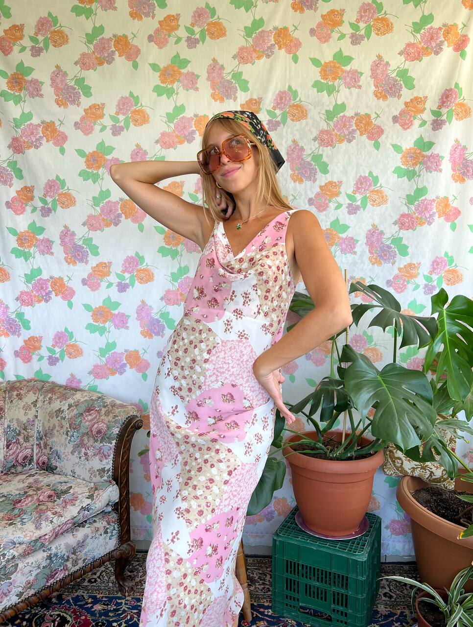 90's Patchwork-Print Dress