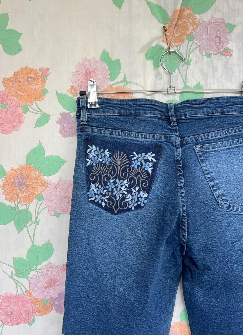 00's Denim Embroidered Pants