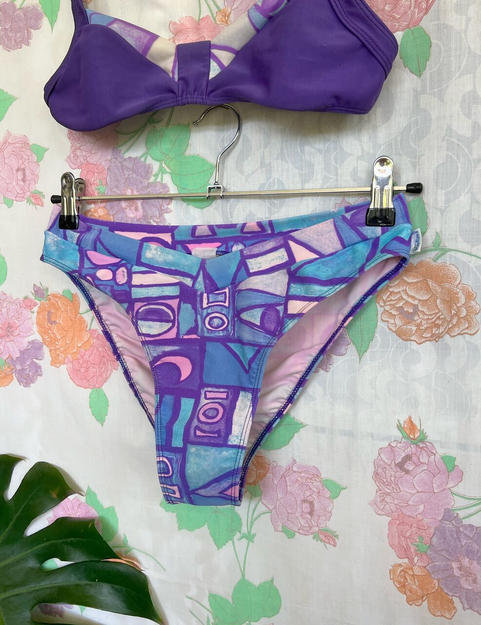 90's Purple Geometric Bikini Set