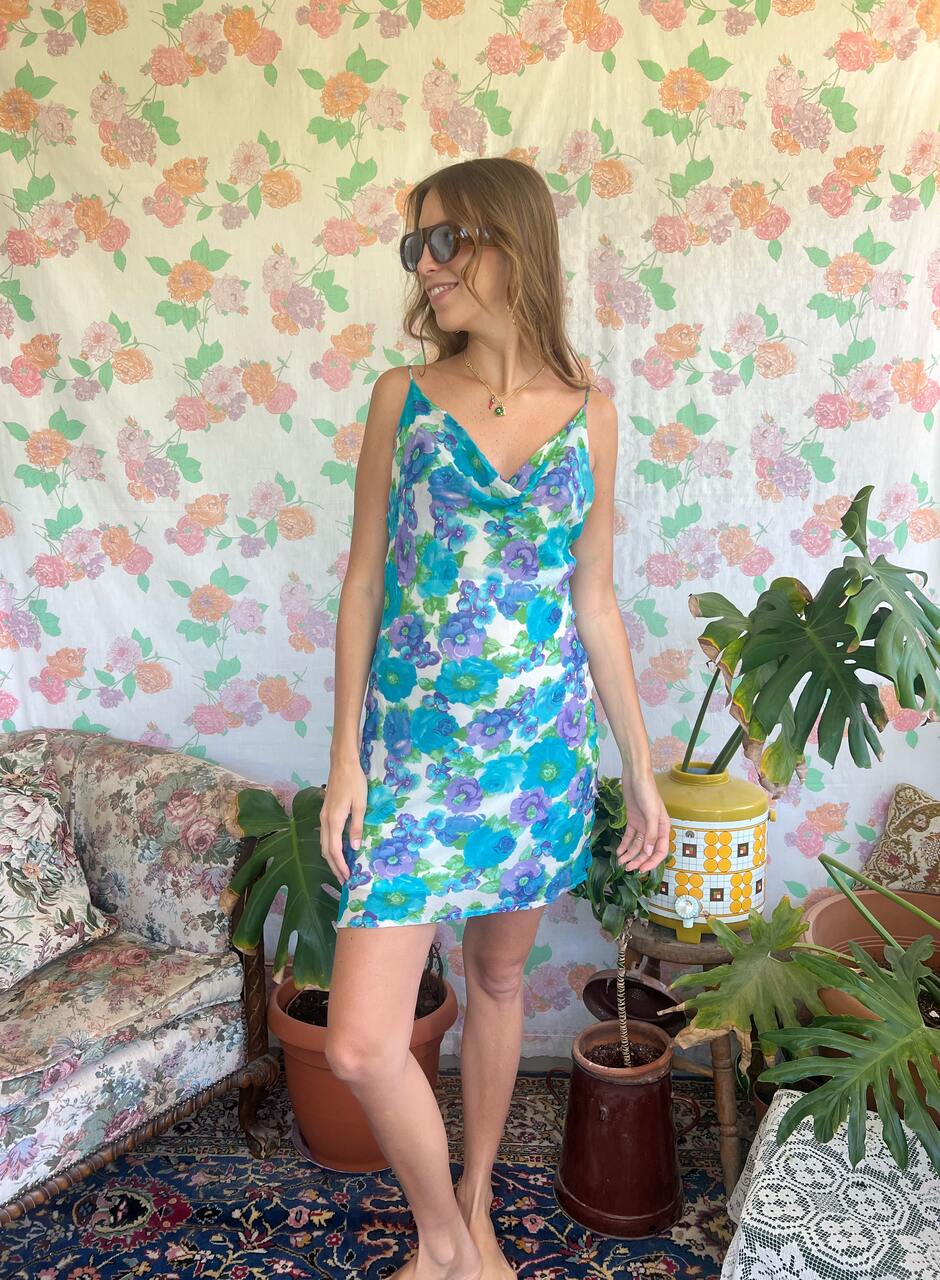 90's Silk Garden Dress
