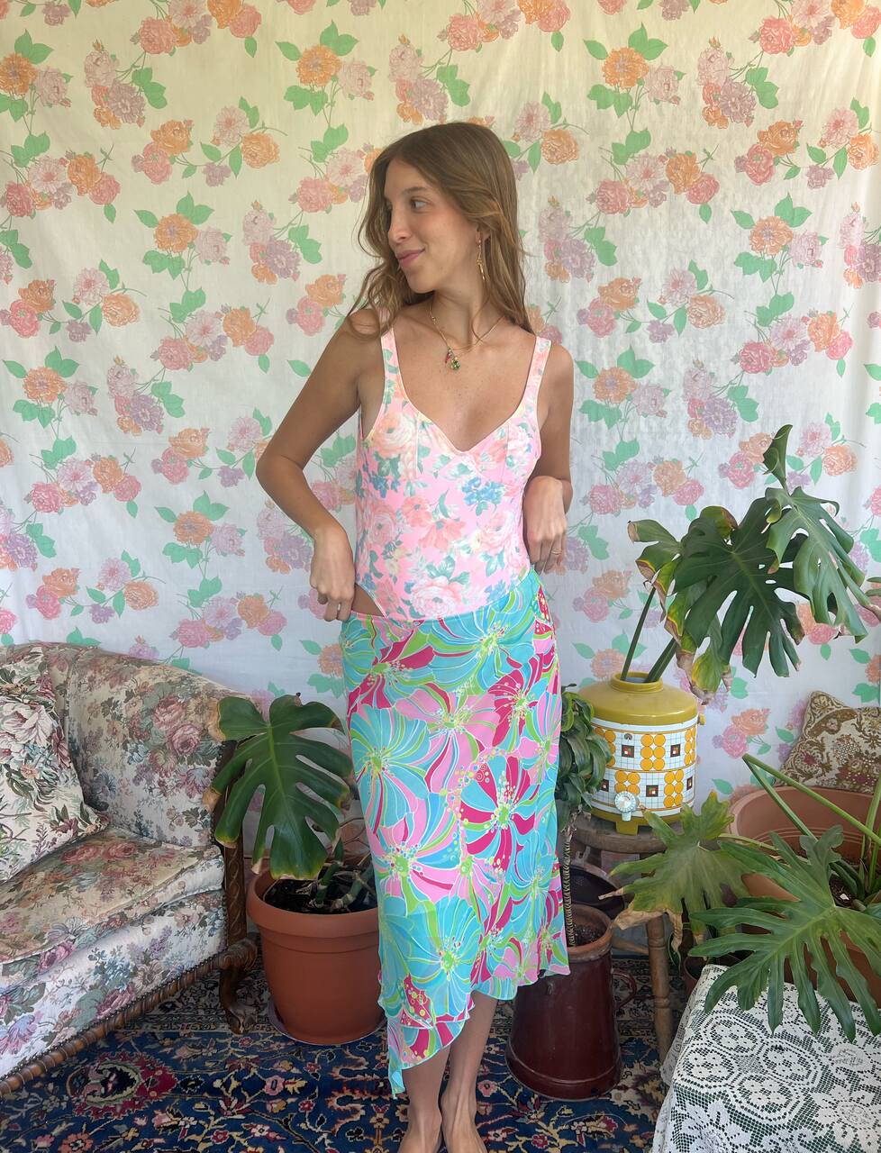 Y2K Pastel Floral Skirt