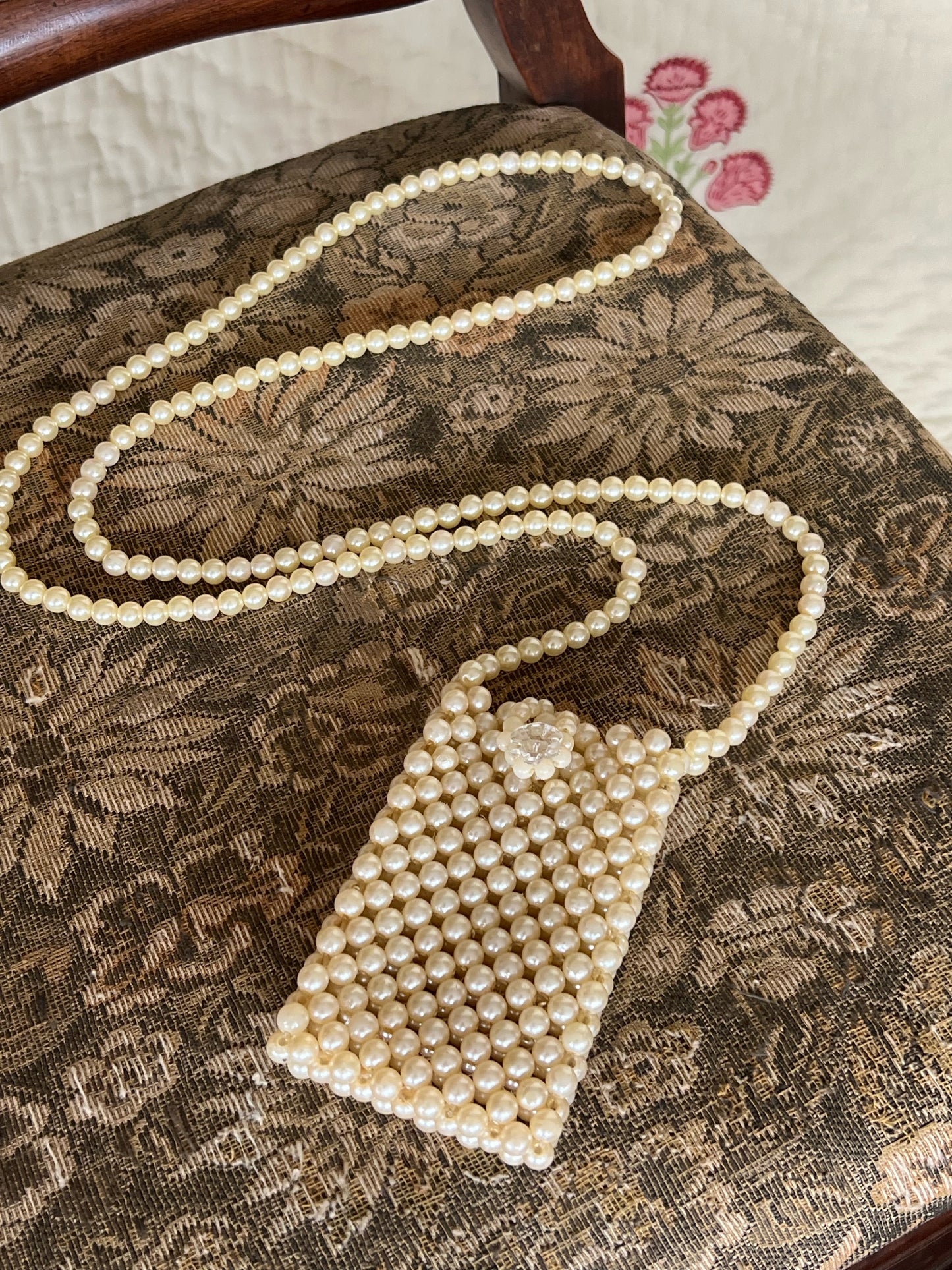 Mini Vintage Beaded Pearl 'Bag'