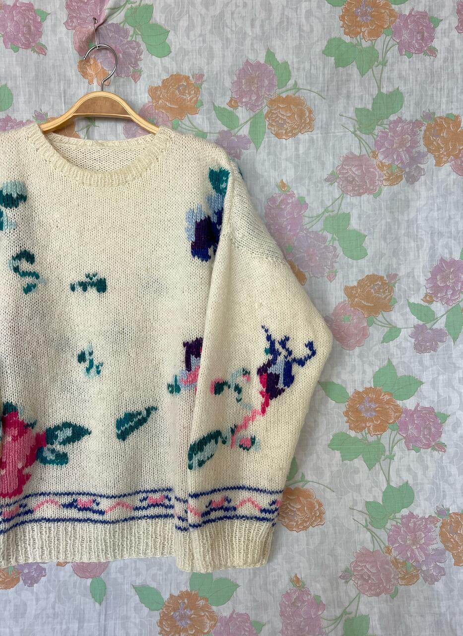 90's Flowery Sweater