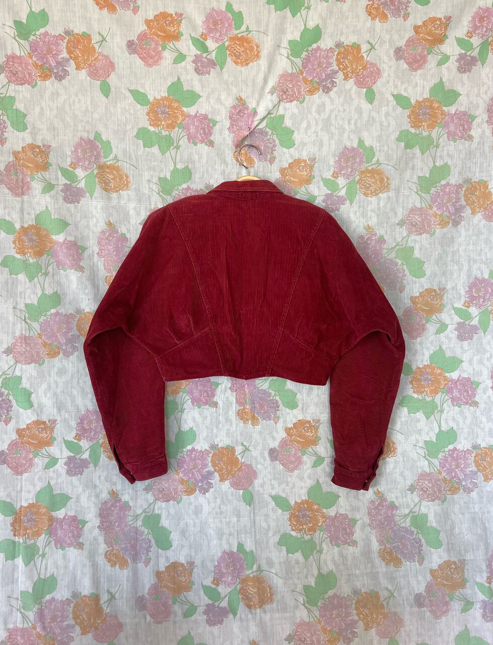 90's Burgundy Corduroy Cropped Jacket