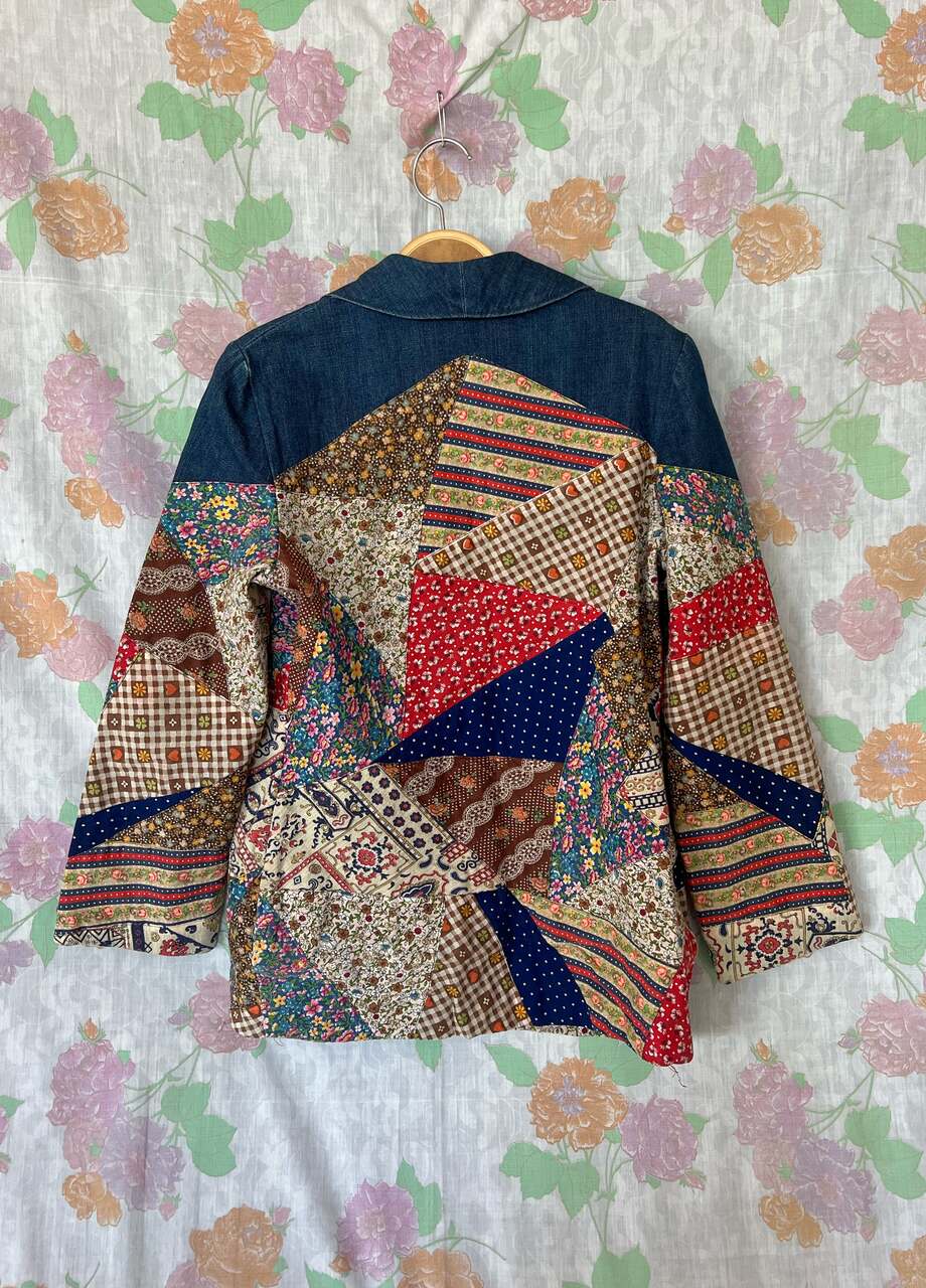 00's Patchwork Denim Blazer