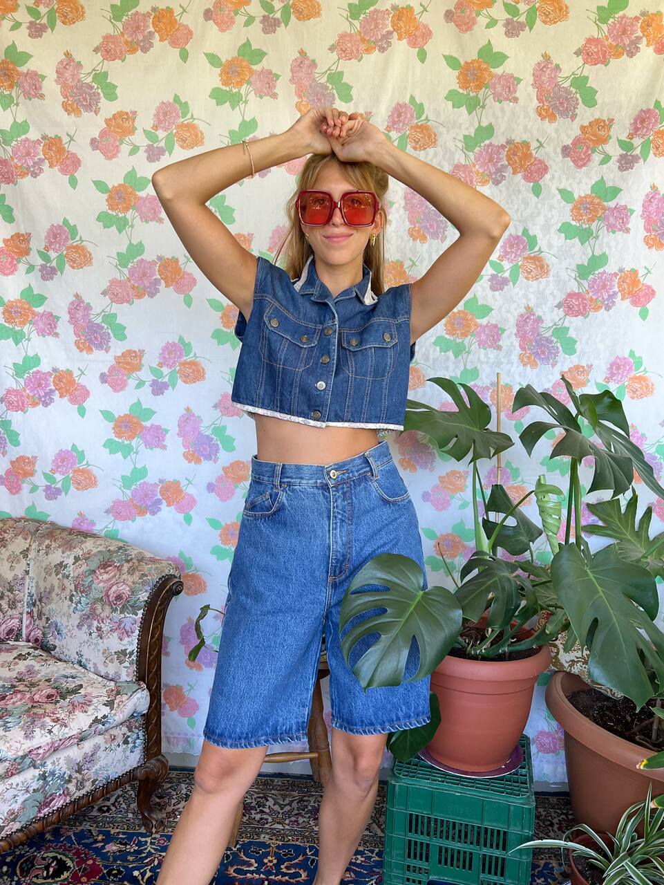 Dark Denim Cropped Top