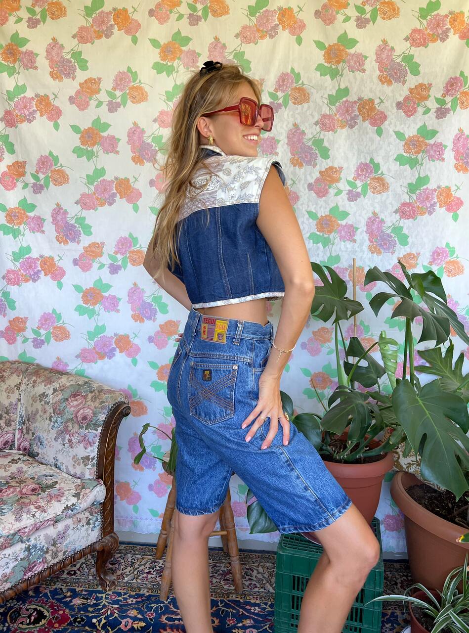 Dark Denim Cropped Top