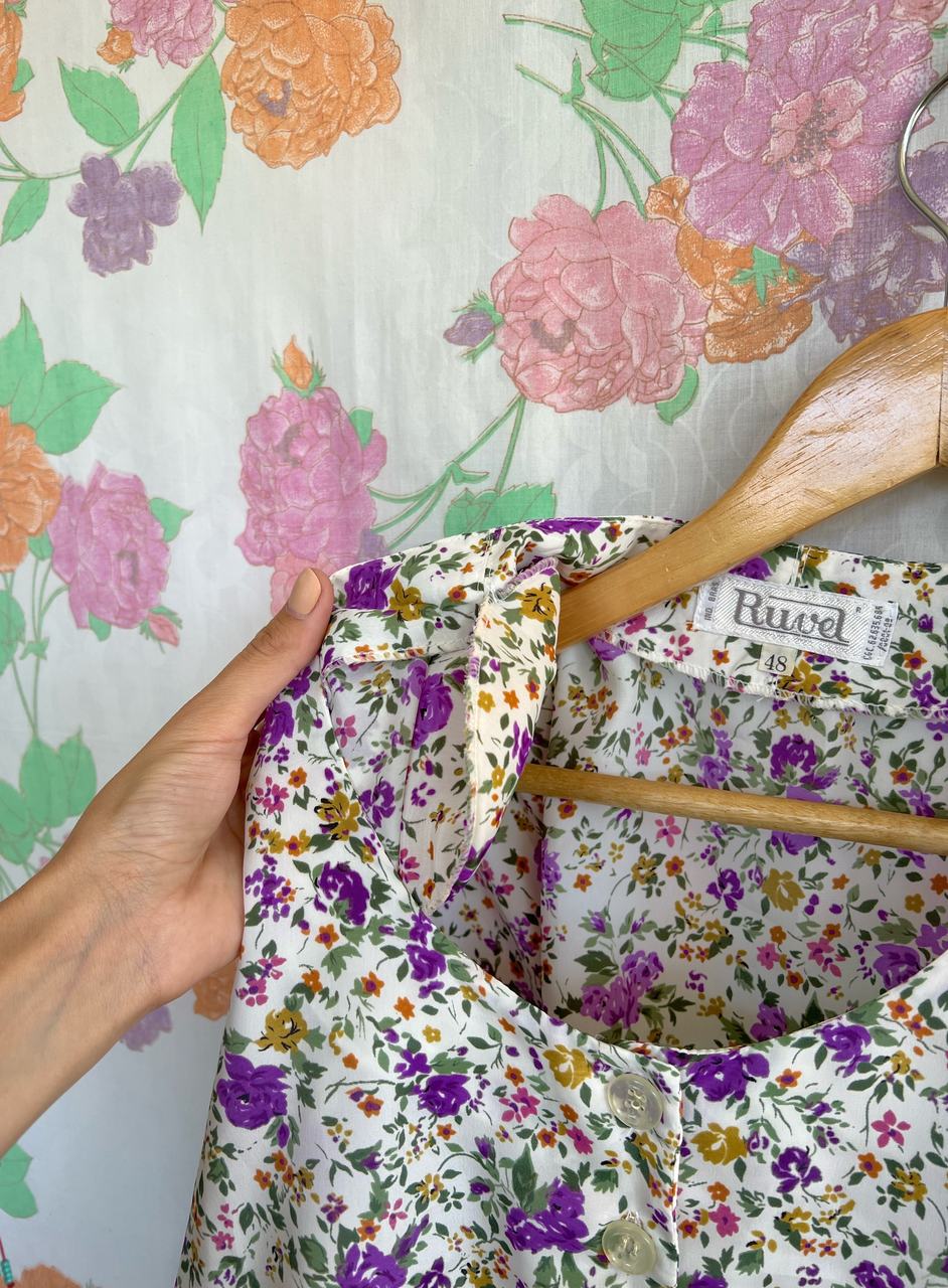 80's Lilac Flower Shirt