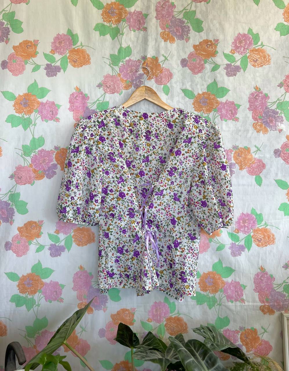 80's Lilac Flower Shirt
