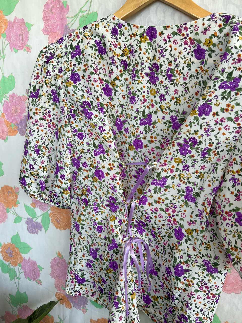 80's Lilac Flower Shirt