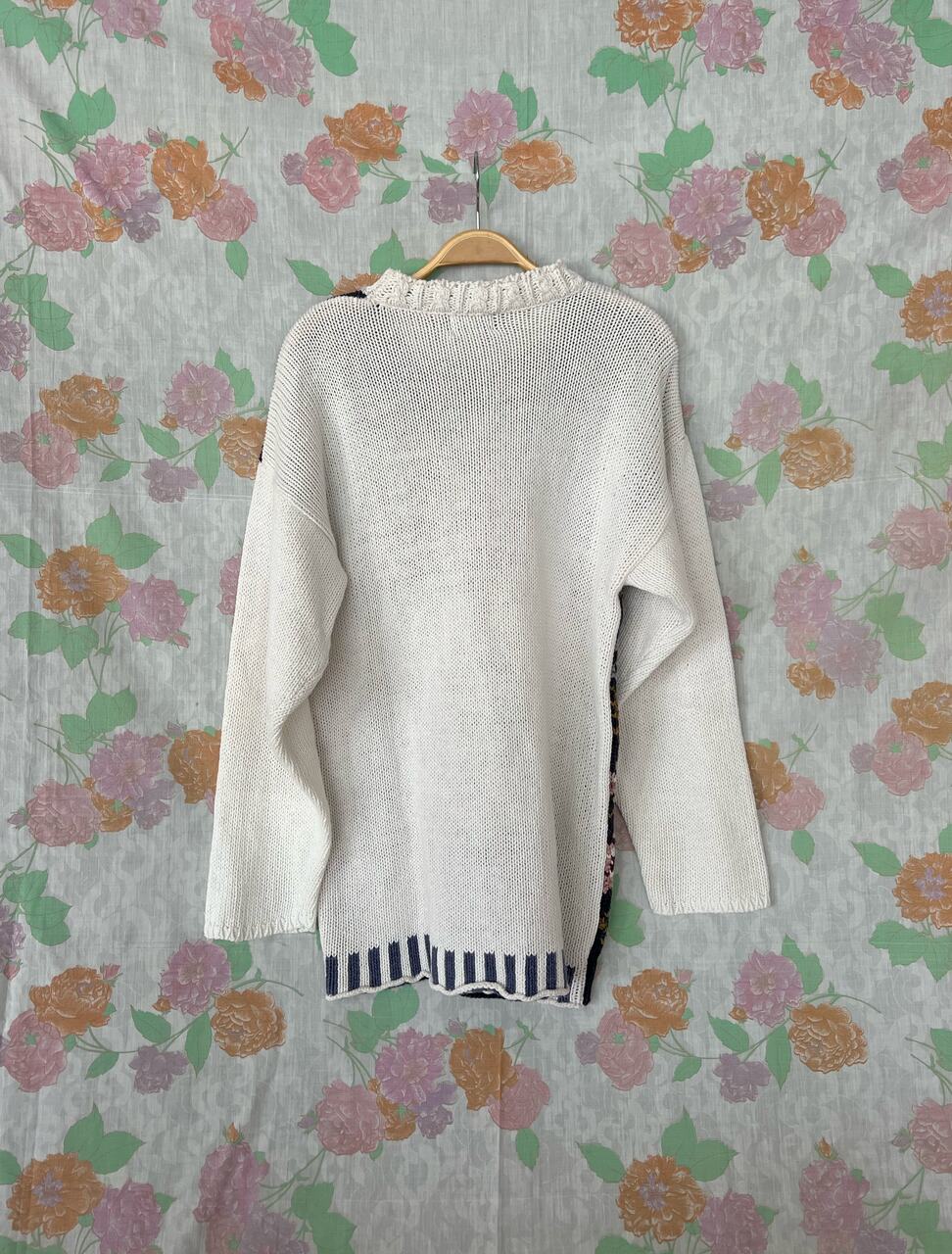 90's Flower Tricot Sweater