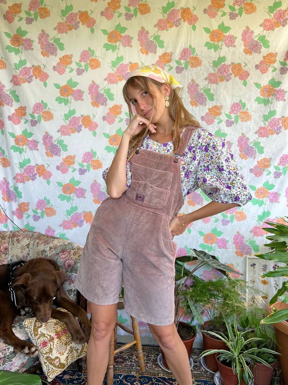 Corduroy Vintage Short Jumpsuit