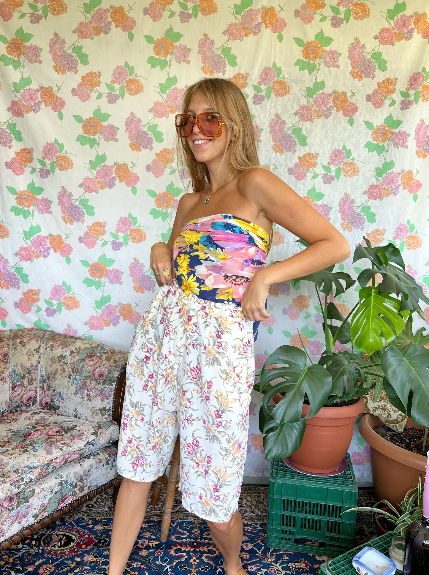Flower Printed Silk Scarf