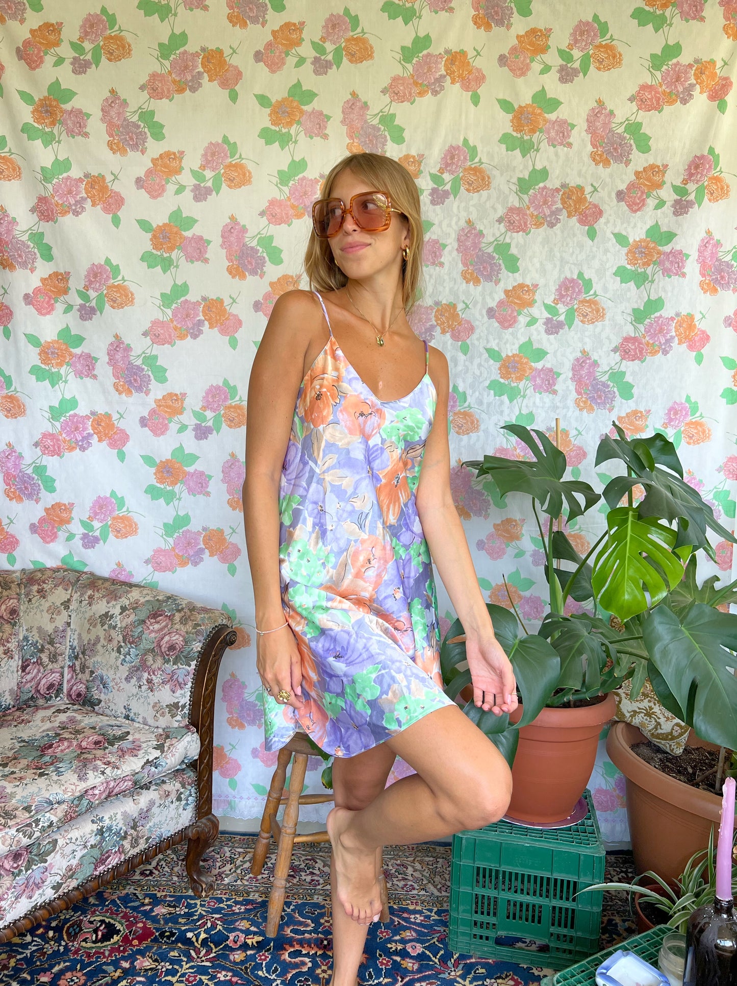 90's Satin Short Slip Dress