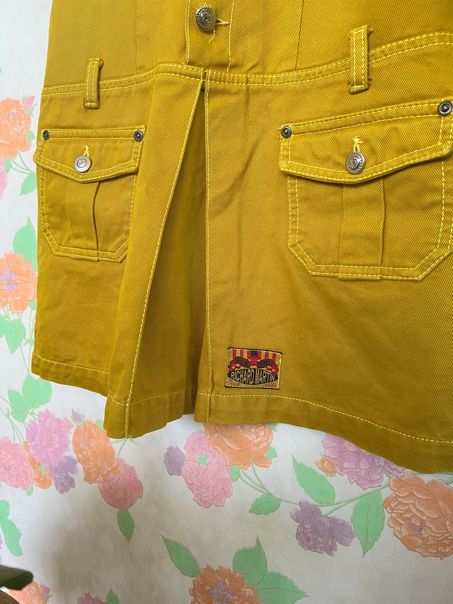 Mustard Sleeveless Denim Dress