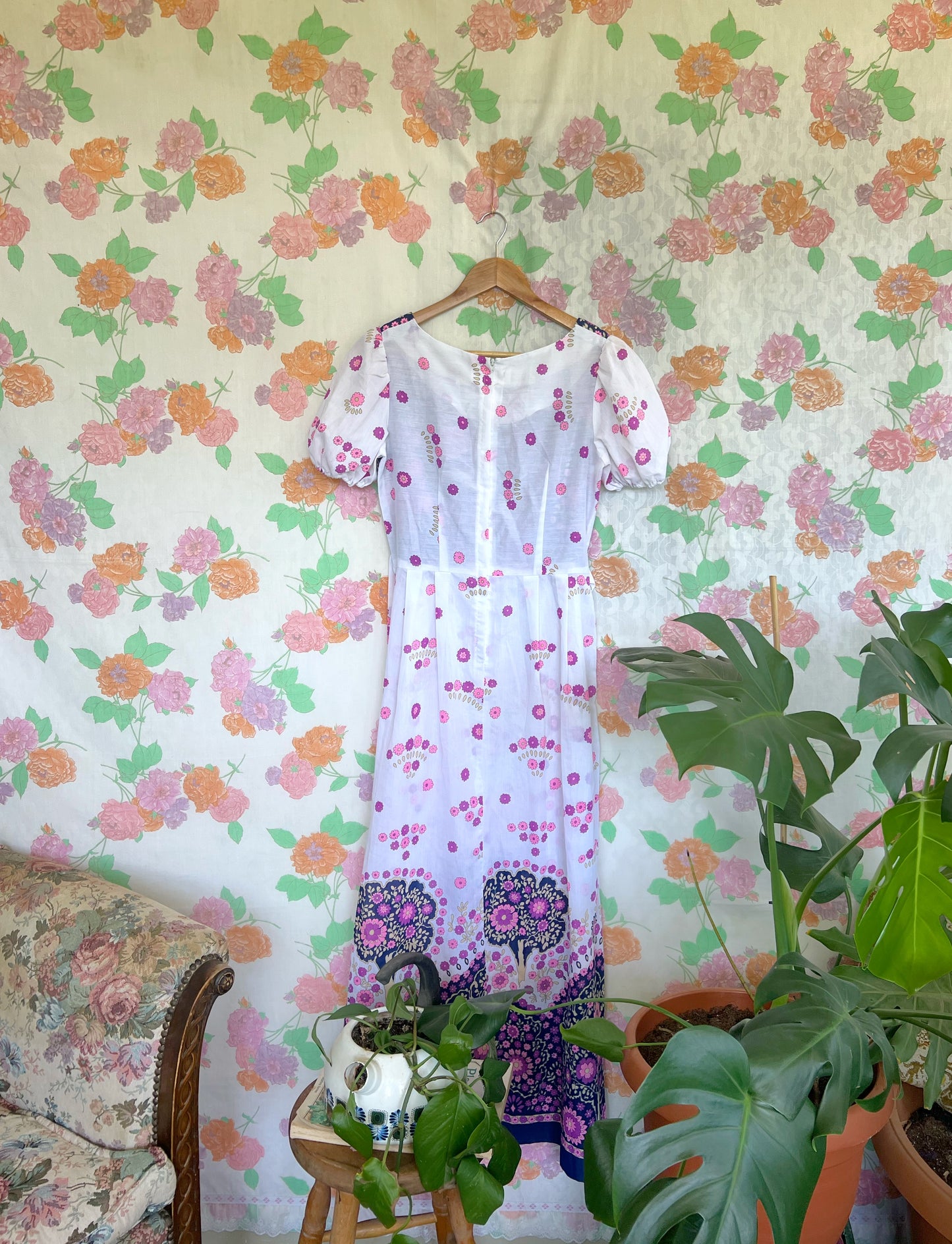 שמלת מקסי וינטג' עם פרחים