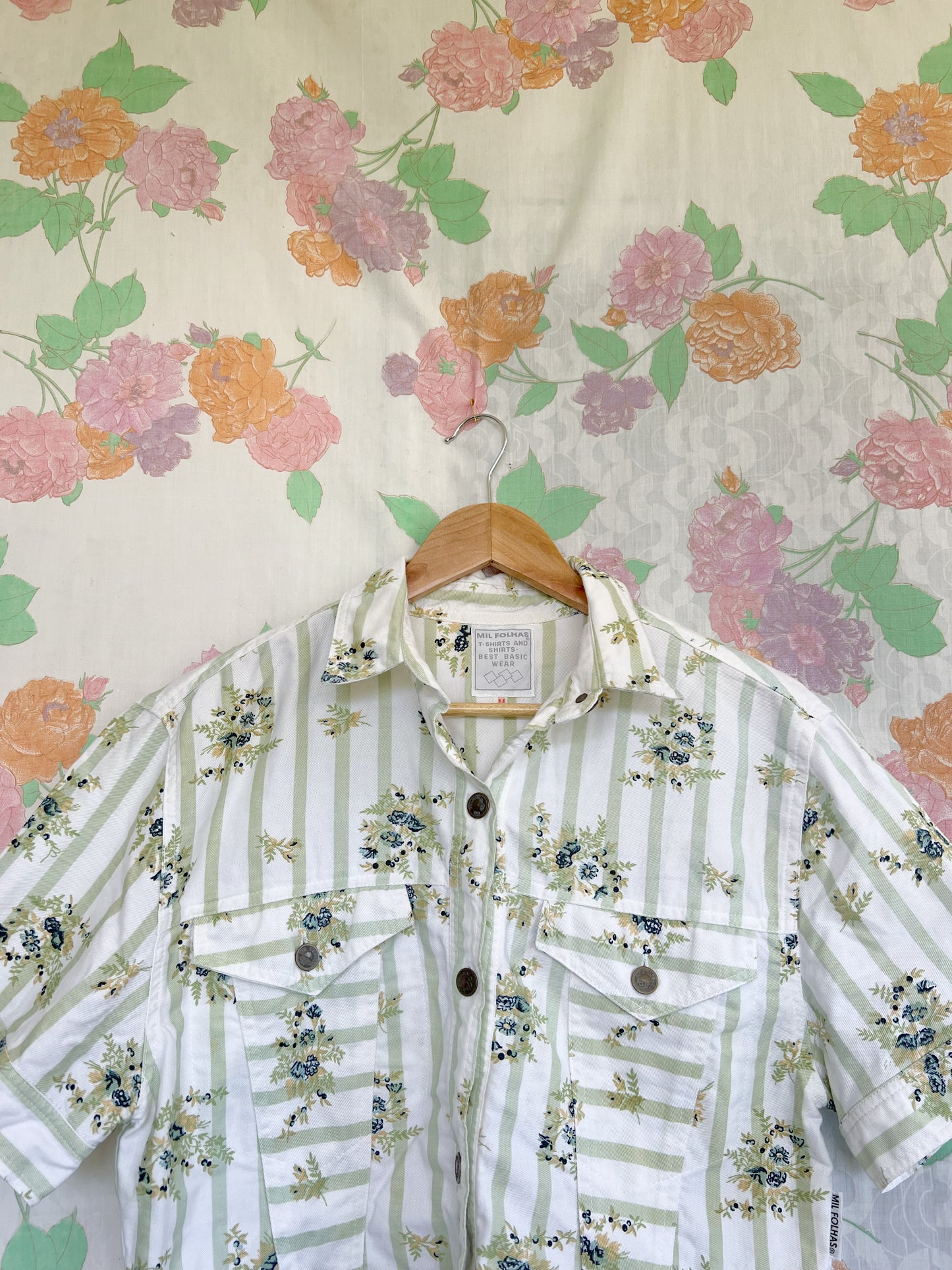 Denim Vintage Printed Top
