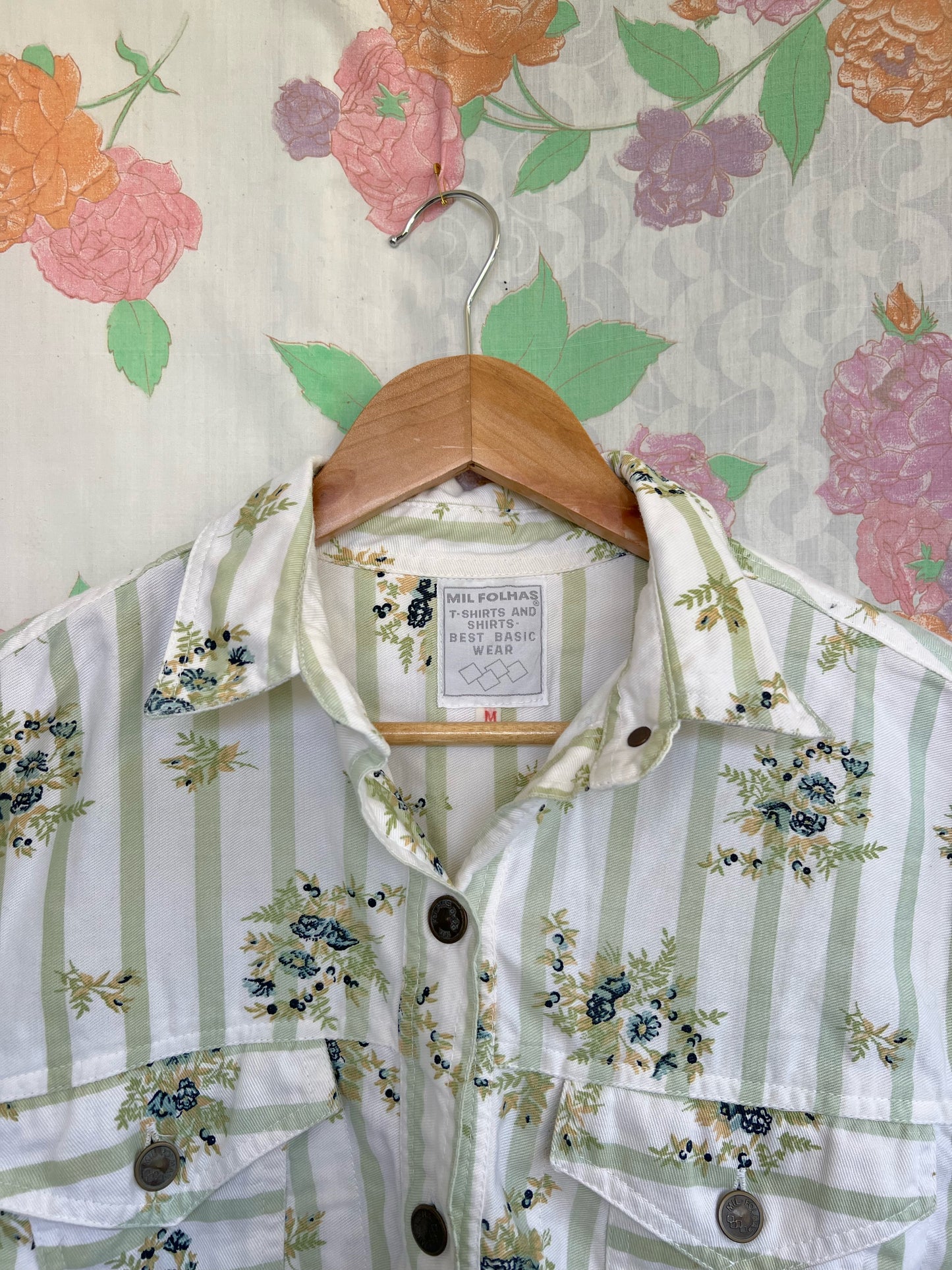 Denim Vintage Printed Top