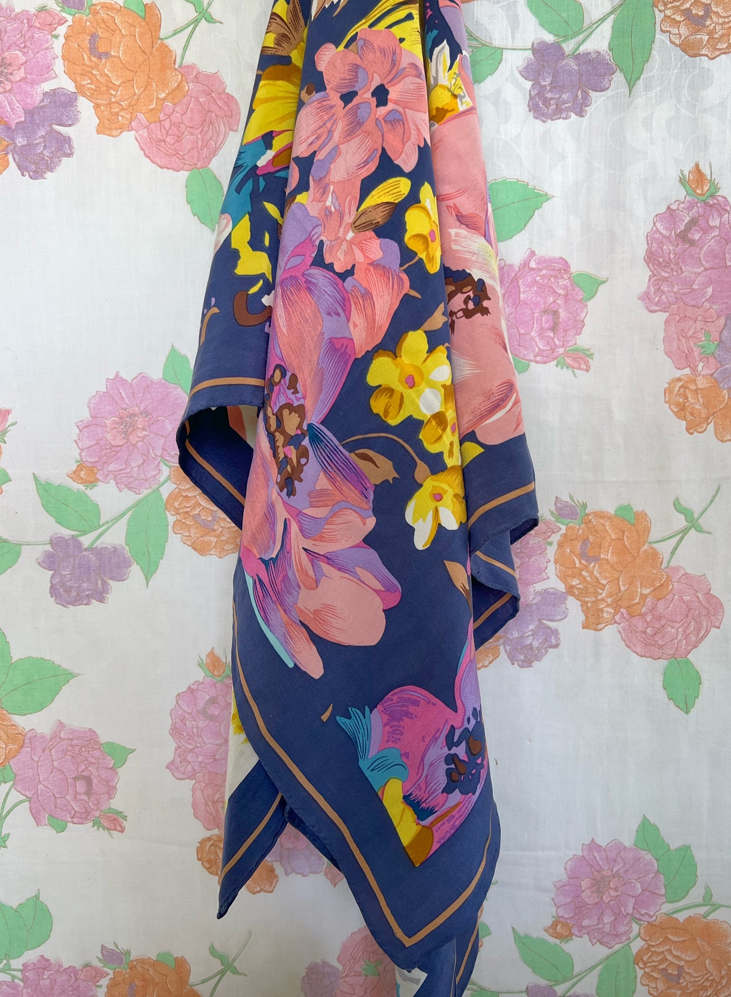Flower Printed Silk Scarf