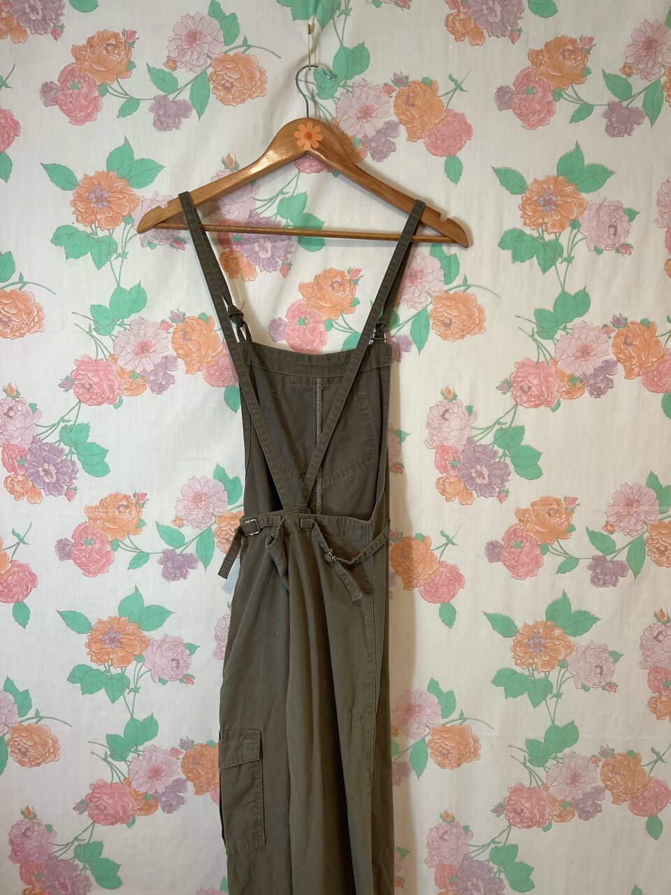 90's Khaki Cargo Overalls