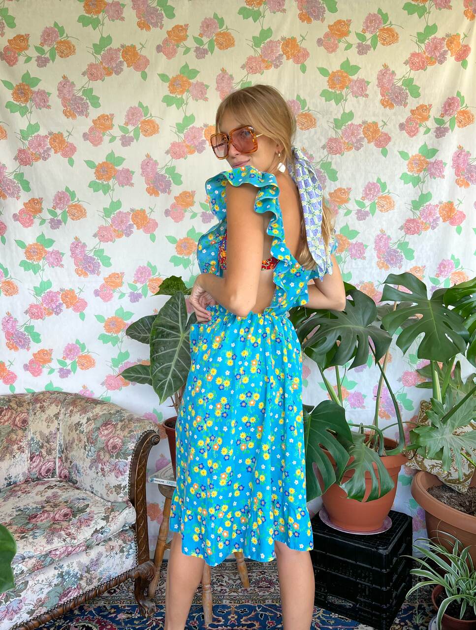 Cotton Flower Vintage Opened Dress