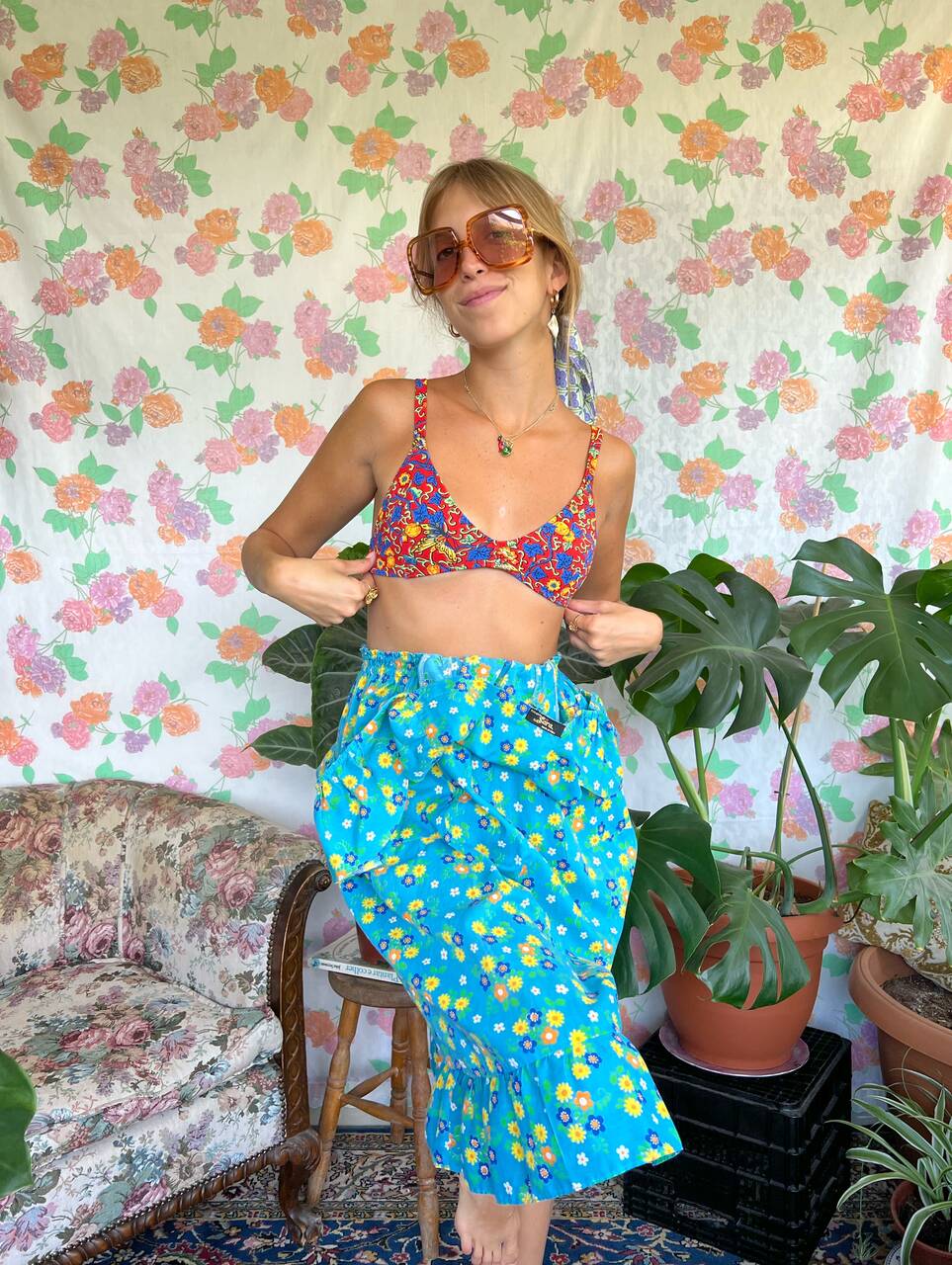 90's Printed Bikini Top
