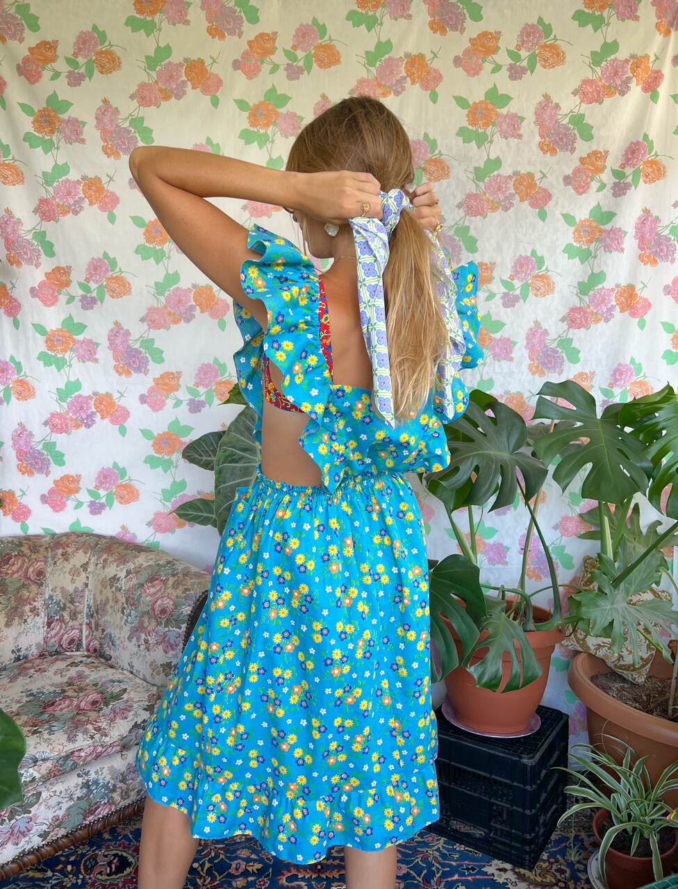 Cotton Flower Vintage Opened Dress