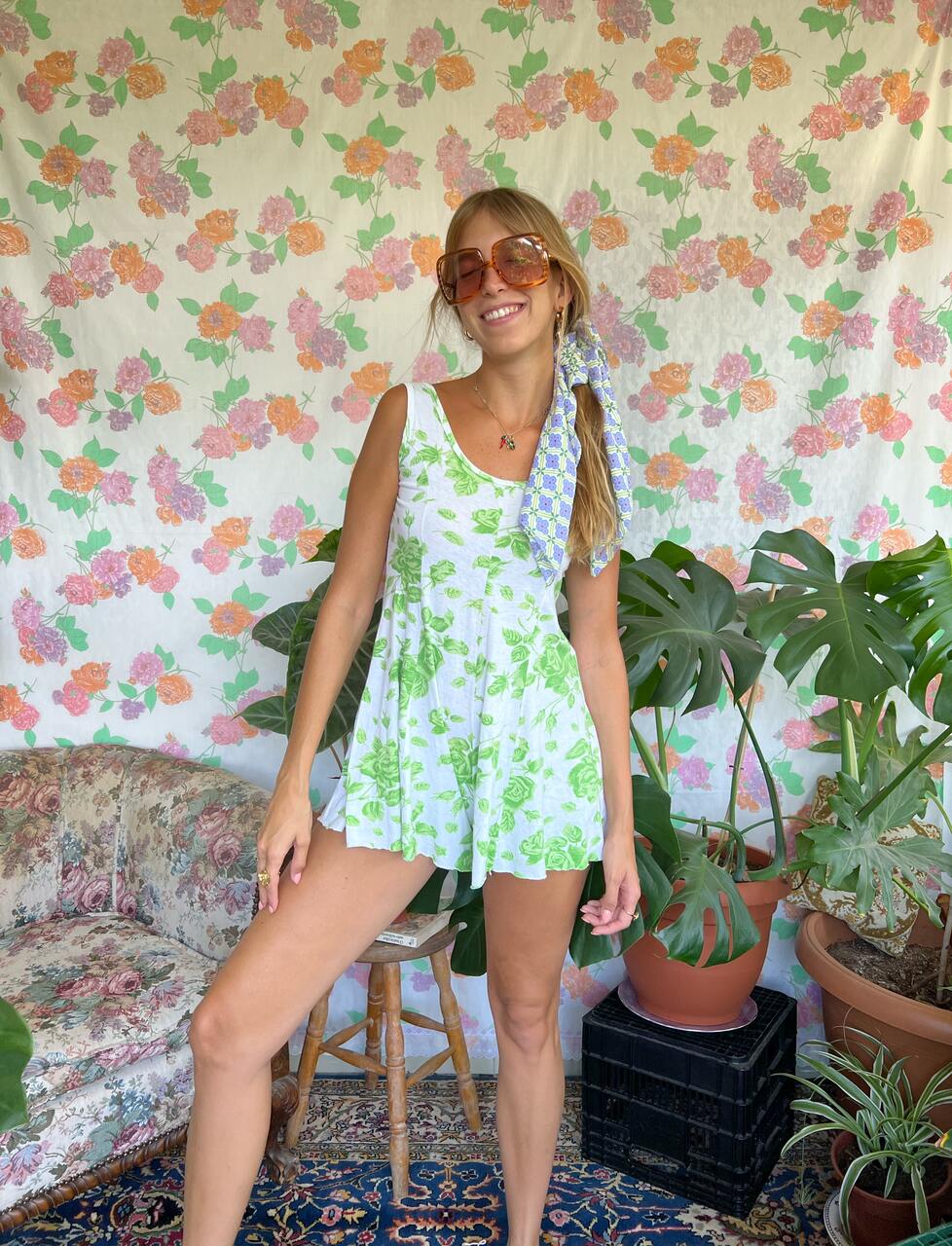 Vintage Cotton Slim Jumpsuit