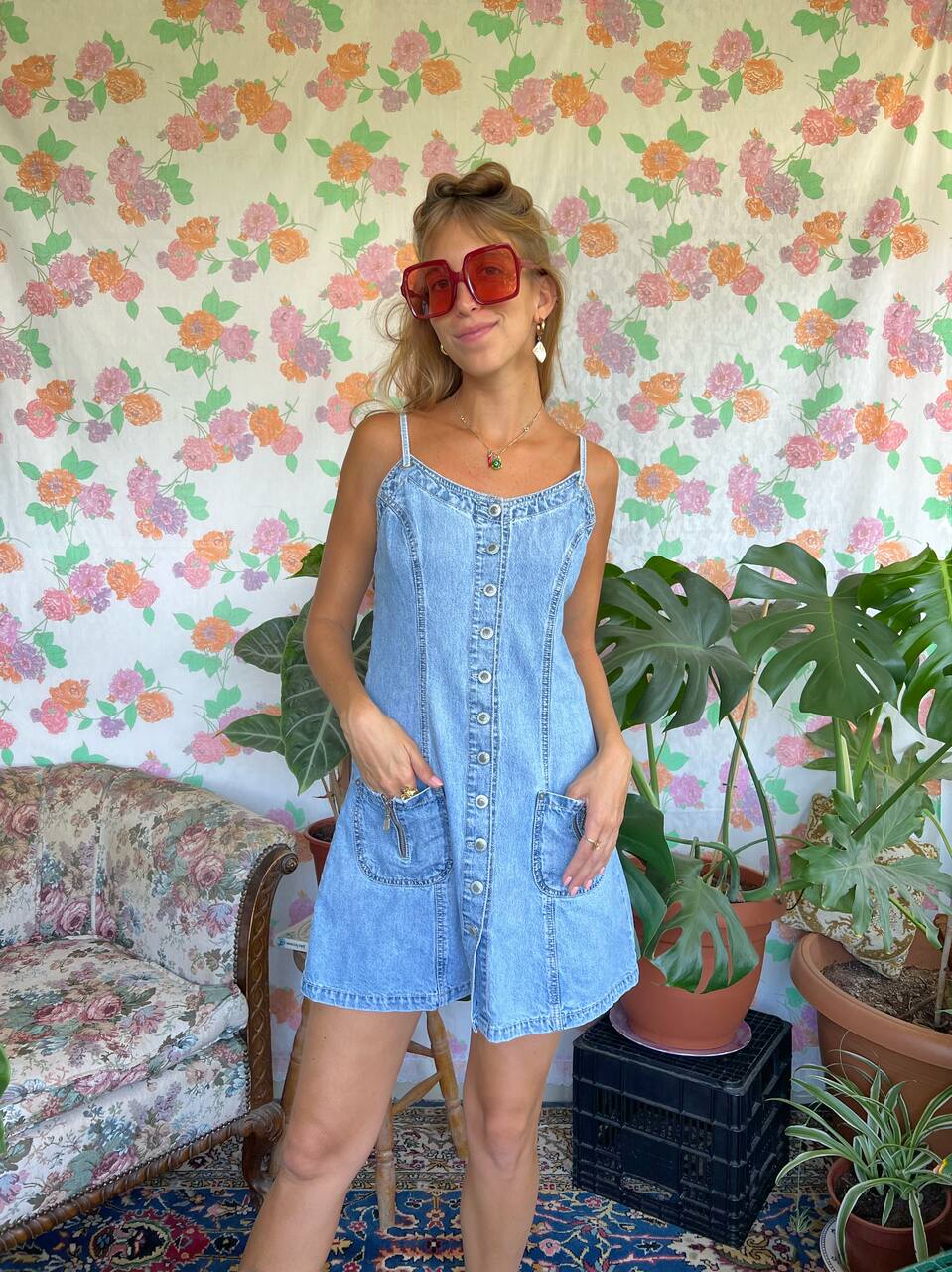 90's Smelcs Denim Button Dress