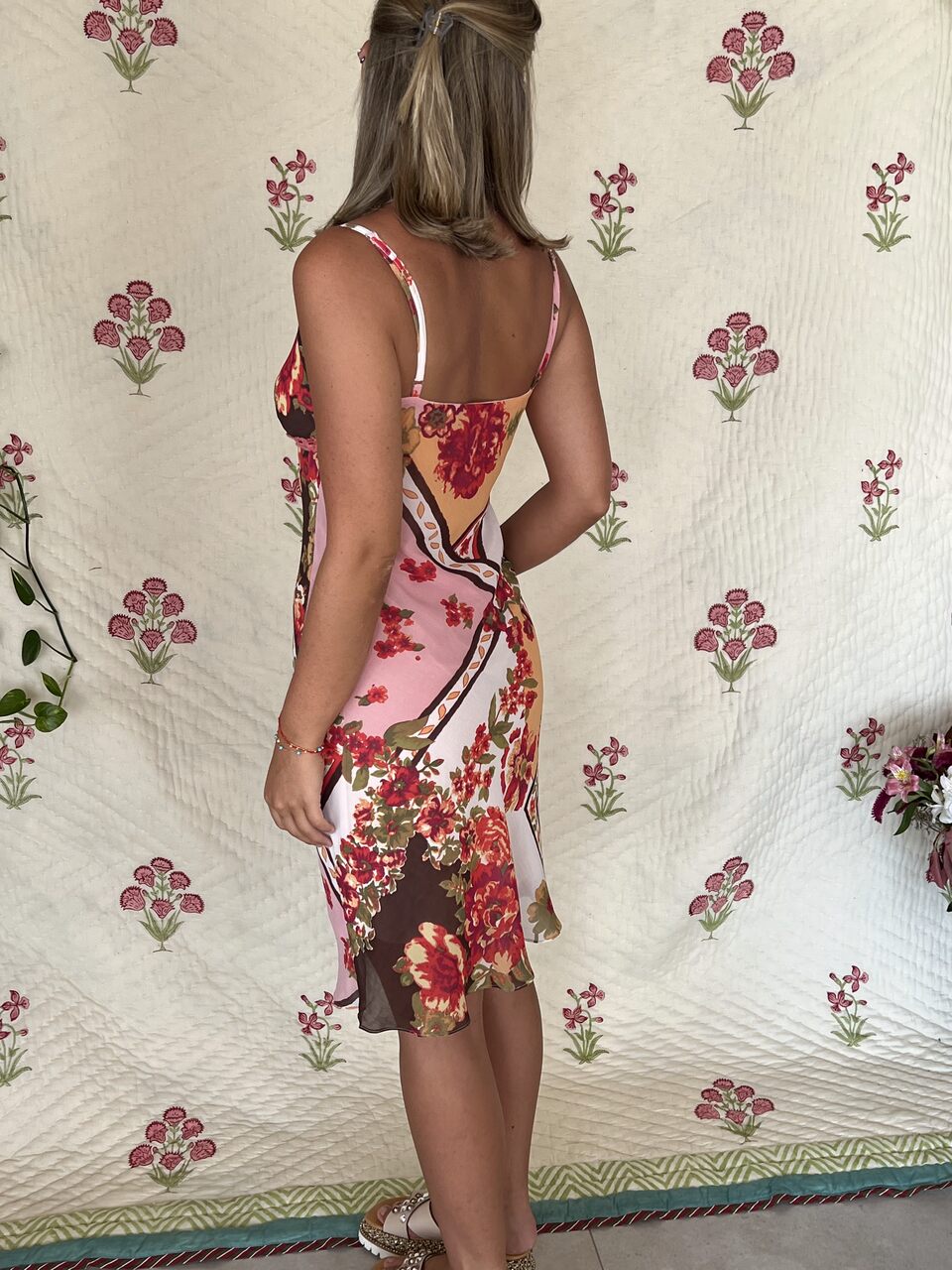 90's Boho Floral Slip Dress