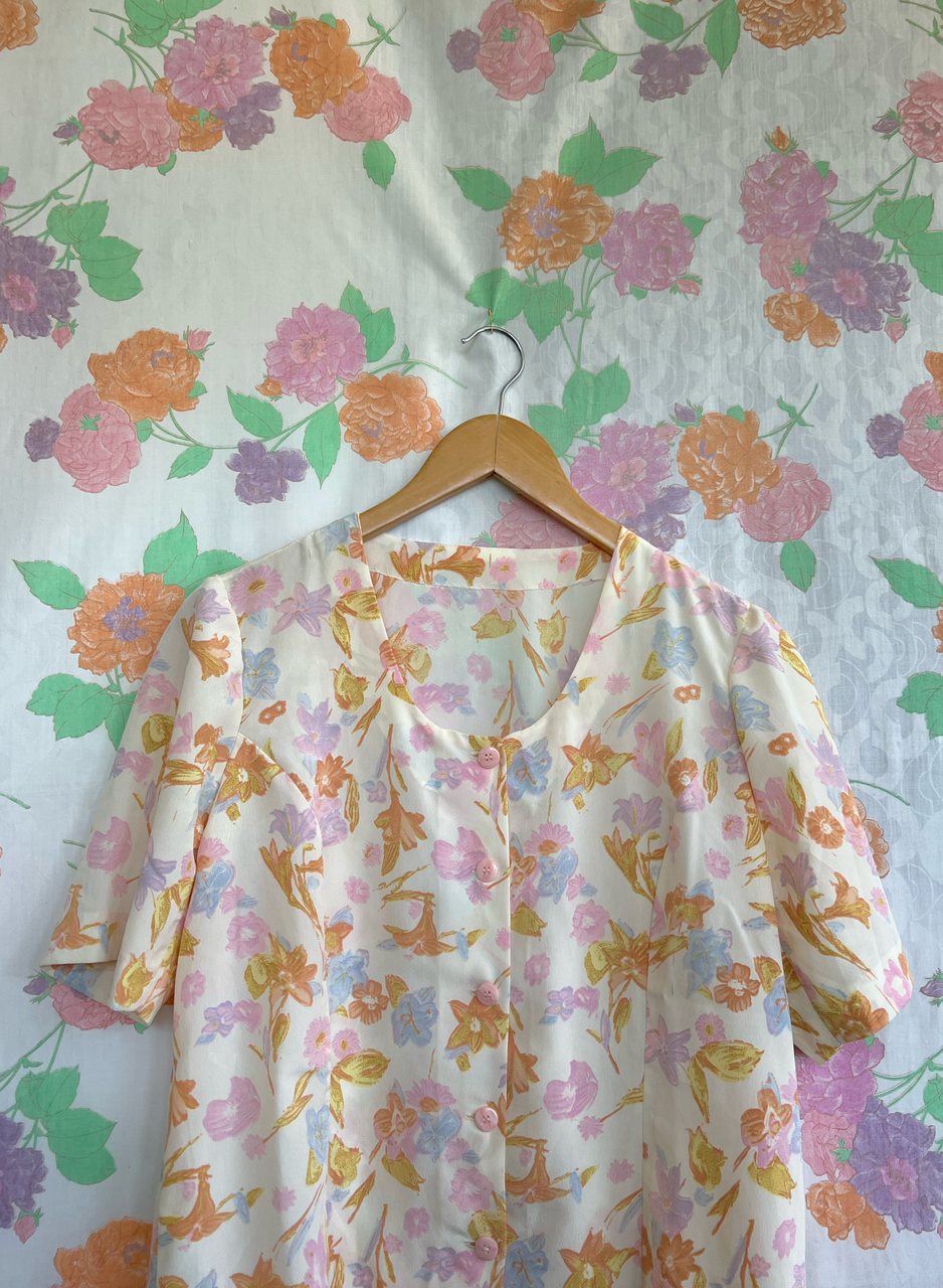 Pastel Colors Flowers Blouse