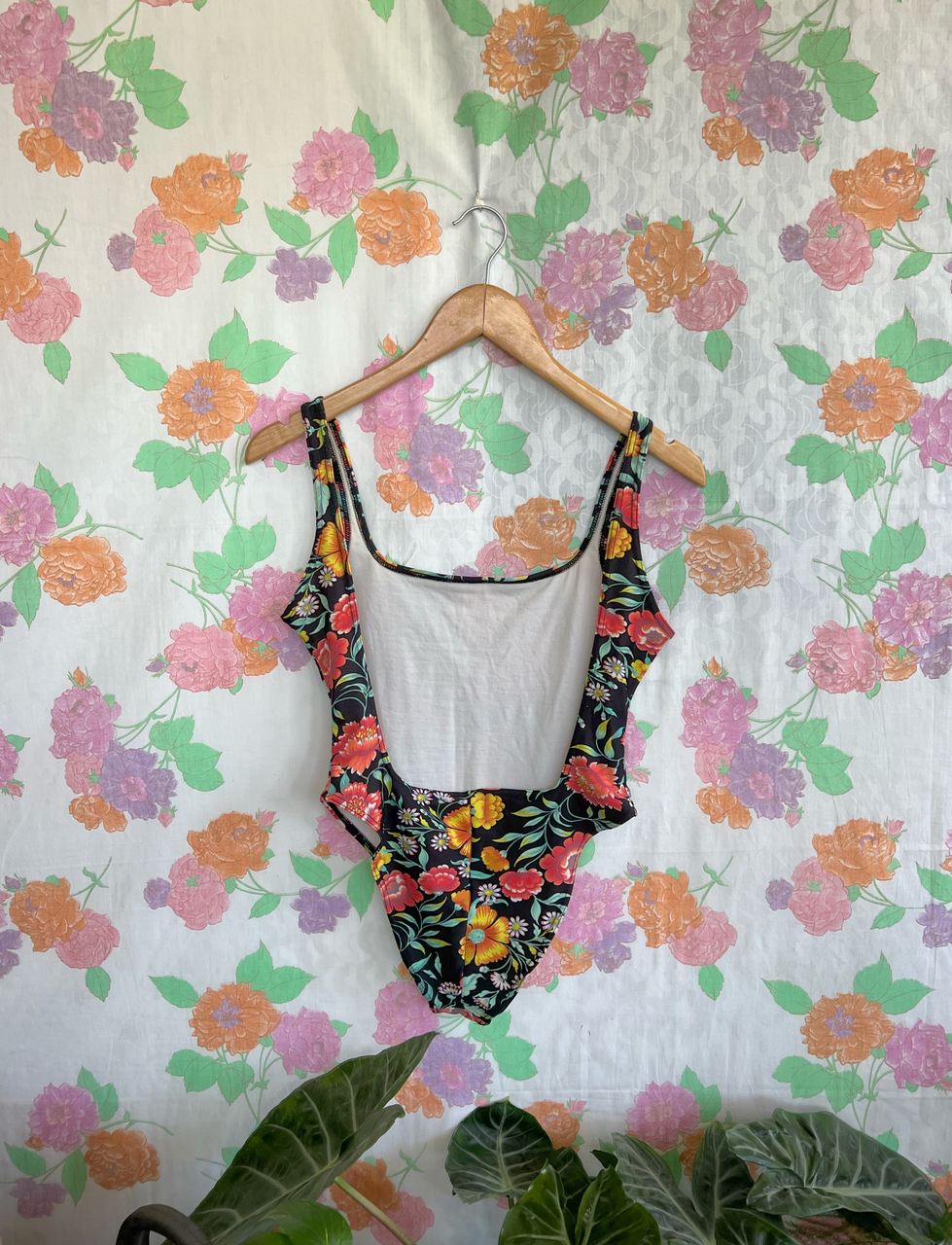 Black Flowery Swimsuit