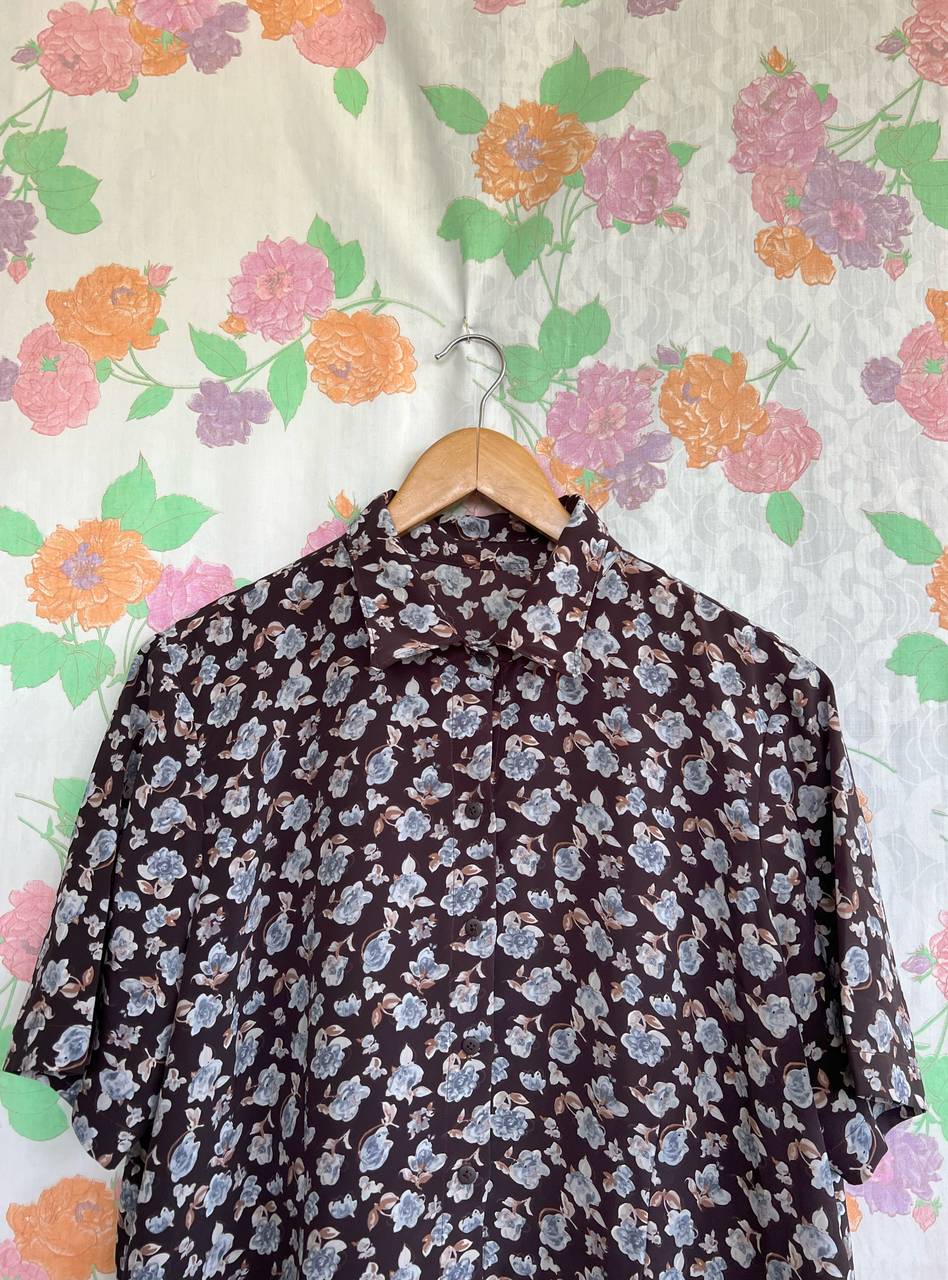Vintage Printed Flower Shirt
