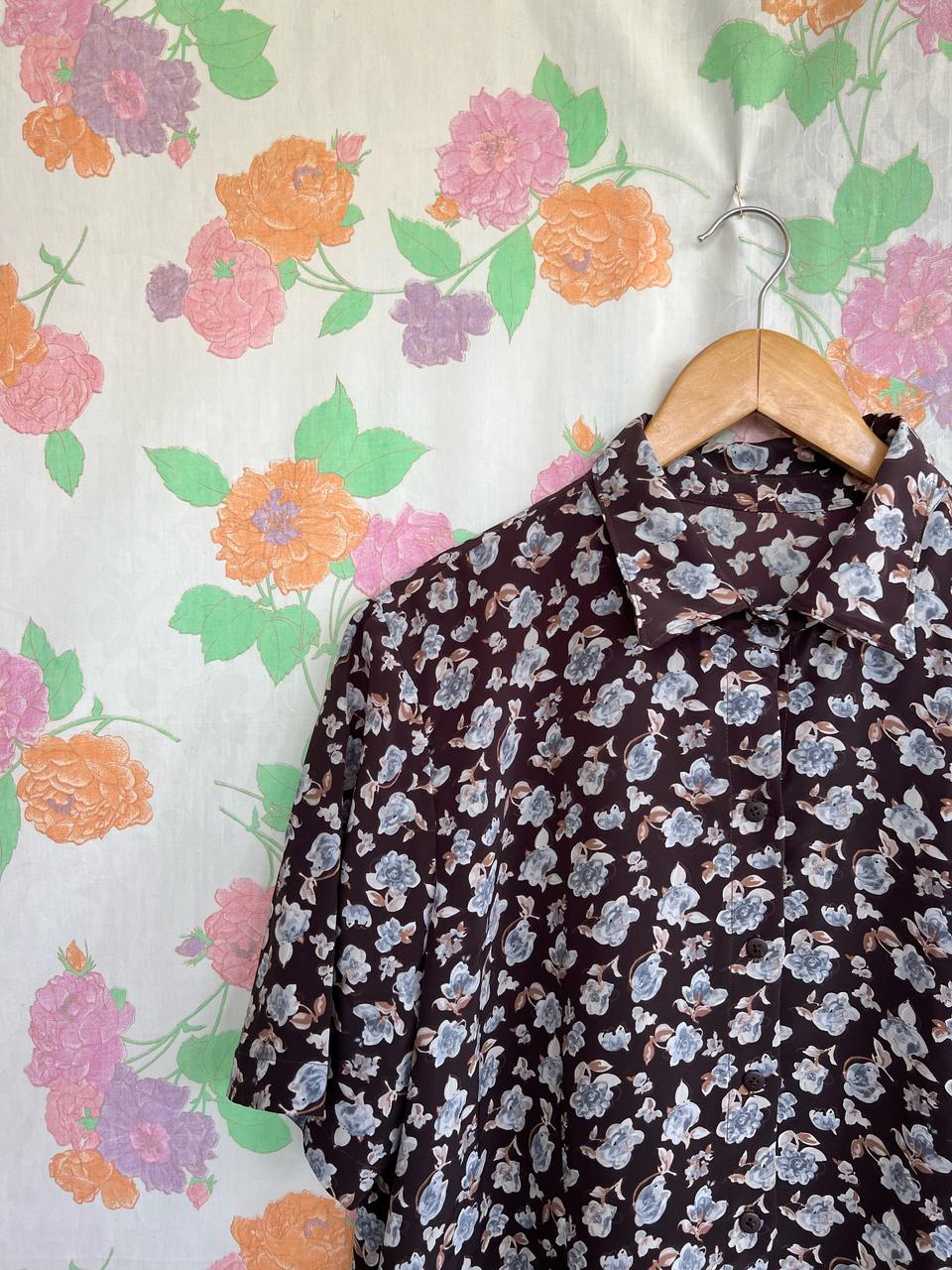 Vintage Printed Flower Shirt