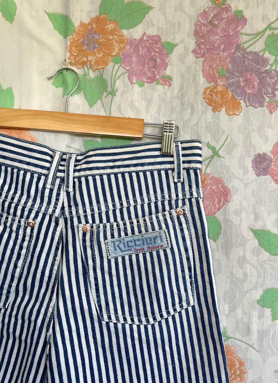 90's Striped Navy&White Bermuda