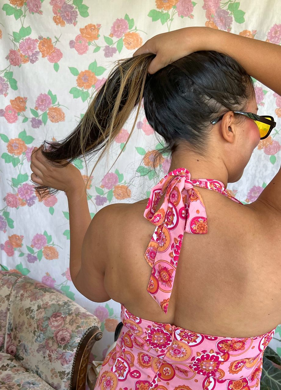 90's Pink Pattern Dress