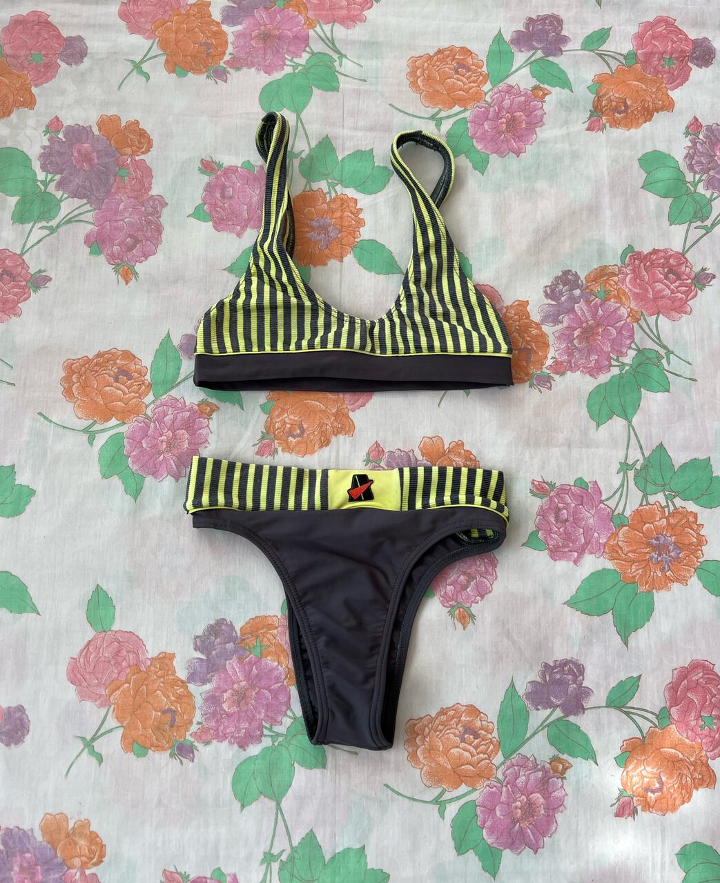 90's Striped Bikini Set