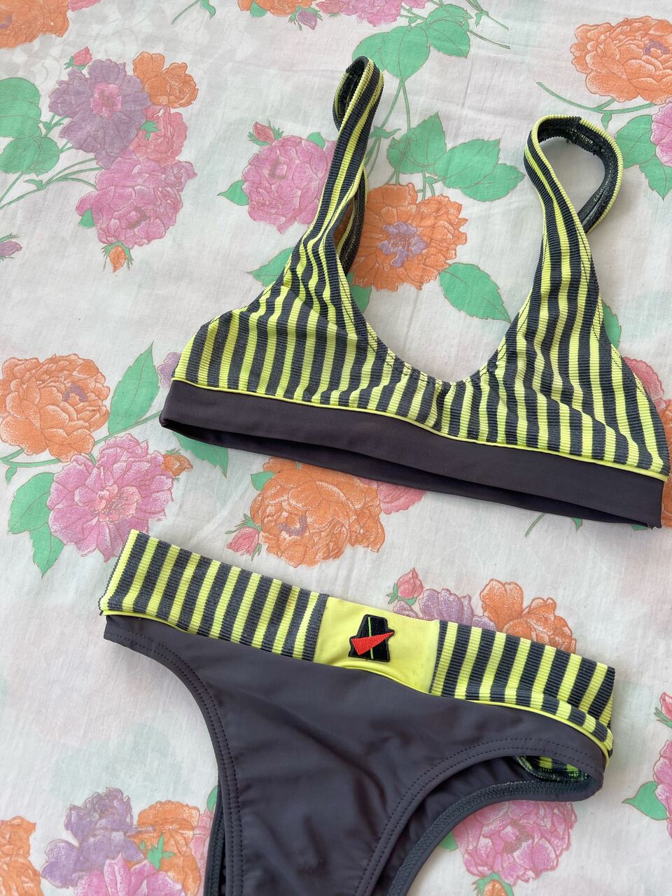 90's Striped Bikini Set