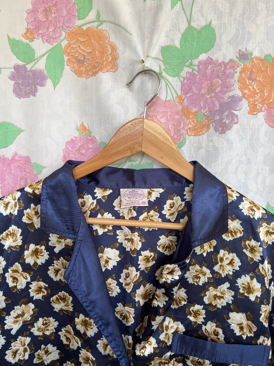 Flowery Pijama-Style Button Shirt