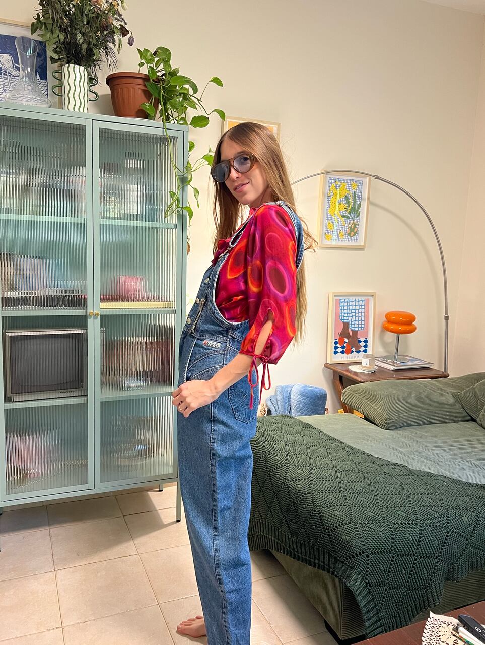 00's Bold Geometric Blouse