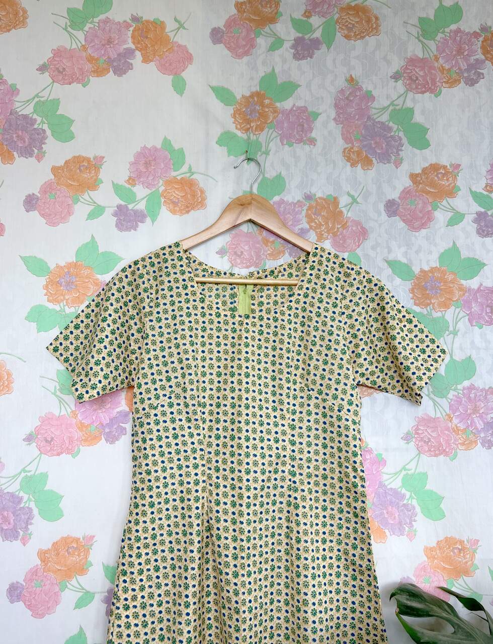 Vintage Pattern Polyester Dress