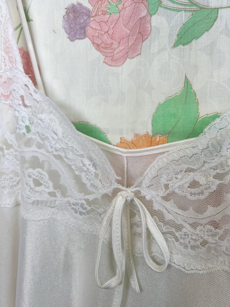 Detailed Short White Nightdress